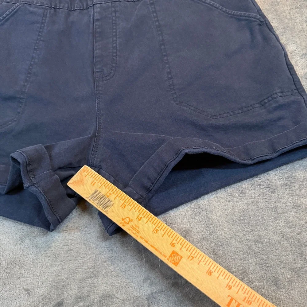 Nautica Jeans Chino Shorts Womens Extra Large Navy‎ Blue Elastic Waist Stretch